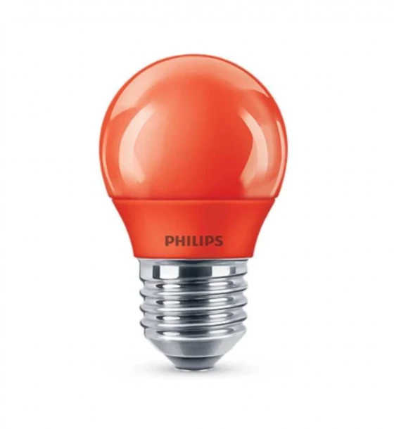 Bec LED Philips COLORED RED P45, E27, 3.1W 25W, lumina rosie