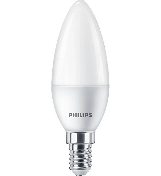 Bec LED Philips B35, E14, 5W 40W, 470 lm, lumina neutra 4000K, mat