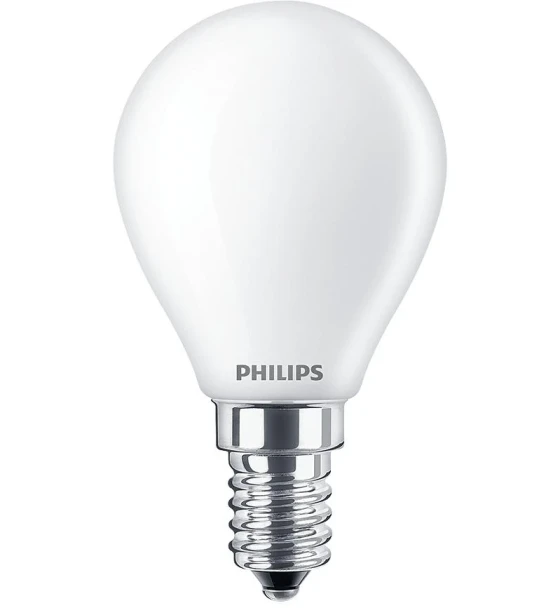 Bec LED Philips Classic P45, EyeComfort, E14, 4.3W 40W, 470 lm, luminacalda 2700K, mat