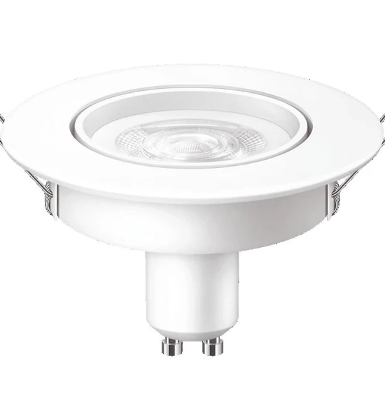 Bec LED spot Philips, GU10, 4.7W 50W, 345 lm, lumina calda 2700K, 9cm, Alb