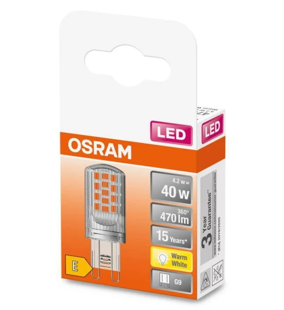 Bec LED Osram PIN, G9, 4.2W 40W, 470 lm, lumina calda 2700K