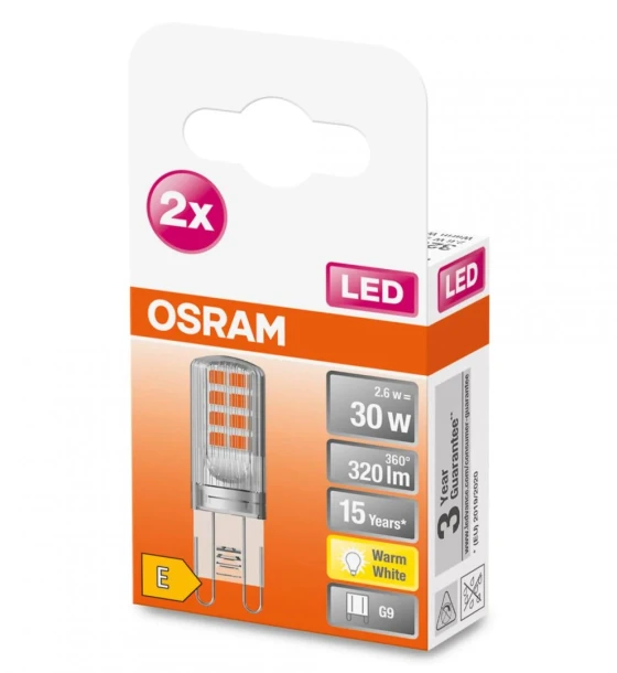 2 Becuri LED Osram PIN, G9, 2.6W 30W, 320 lm, lumina calda 2700K