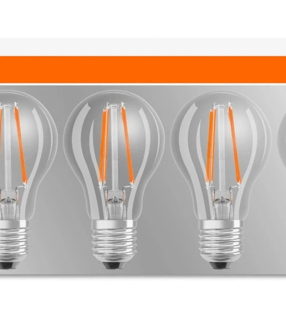 5 Becuri LED Osram Base Classic A, E27, 7W 60W, 806 lm, luminacalda 2700K, cu filament