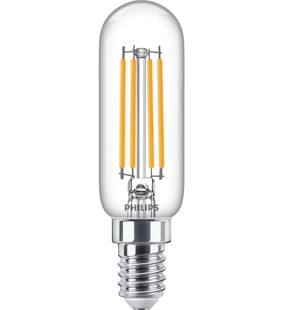 Bec LED Philips Classic T25L, E14, 4.5W 40W, 470 lm, luminacalda 2700K, cu filament