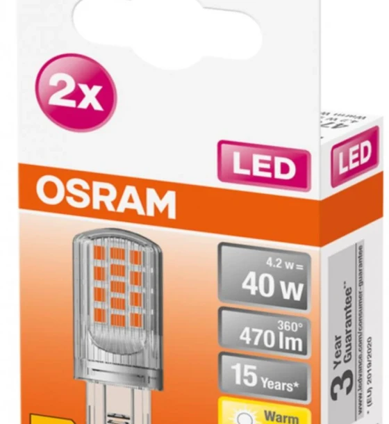 2 Becuri LED Osram PIN, G9, 4.2W 40W, 470 lm, lumina calda 2700K