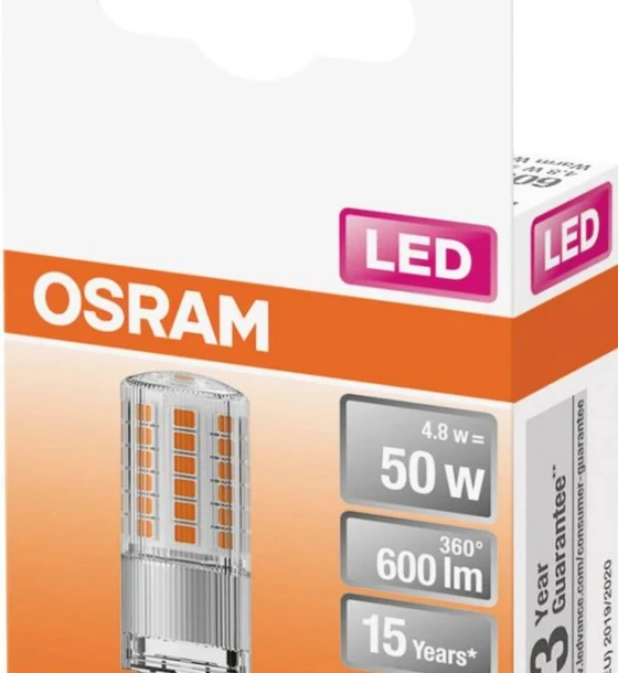 Bec LED Osram PIN, G9, 4.8W 50W, 600 lm, lumina calda 2700K