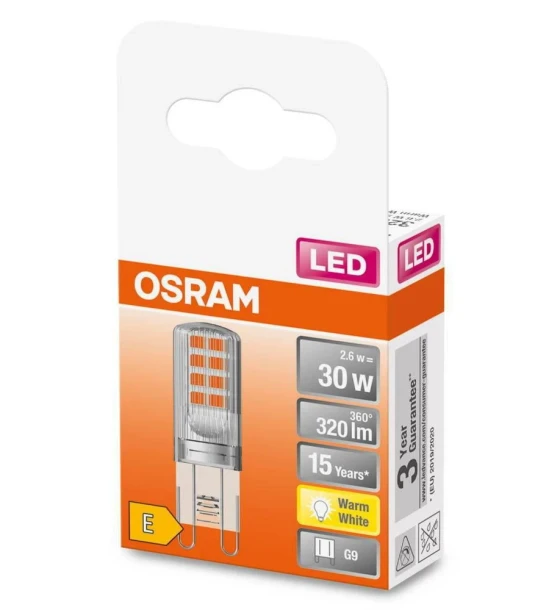 Bec LED Osram PIN, G9, 2.6W 30W, 320 lm, lumina calda 2700K