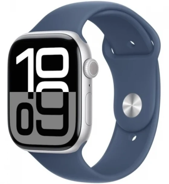 SmartWatch Apple Watch S10 Aluminium, 1.96inch, Curea Silicon S/M, Denim Sport