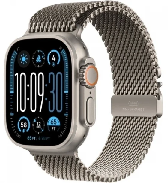 SmartWatch Apple Watch Ultra 2 v2 Titanium, 1.92inch, 4G, Curea Titan M, Titanium Milanese Loop