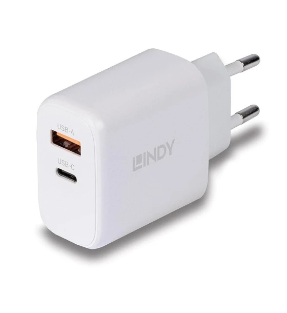 Incarcator Lindy USB A C, 65W, putere intrare 100-240VAC, 50/60Hz 0.6A, putere iesire USB Type A 5V 3A, 9V 2A, 12V 1.5A USB Type C V 3A, 9V 3A, 12V 2.5A, 15V 2A, 20V 1.5A, PPS33 11V 2.7A