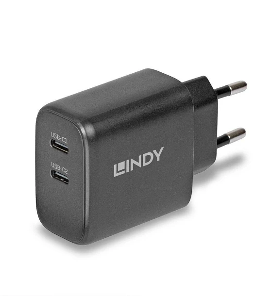 Incarcator Lindy 2x USB Type-C GaN 65W