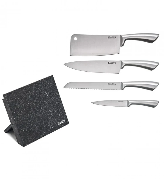Set cutite de bucatarie, 5 piese, silver, cooking by heinner