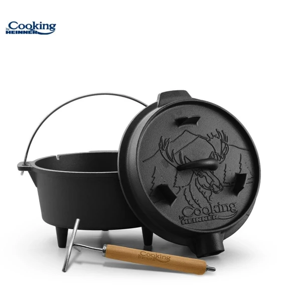 Ceaun fonta pura + capac dia 29.5 cm, 6 l, nature, cooking by heinner