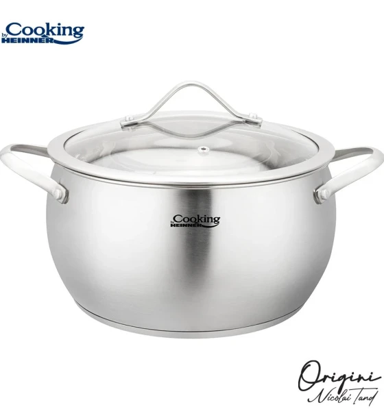 Semioala inox+capac 22x11.5L, 4.3L, nicolai tand, origini, cooking by heinner