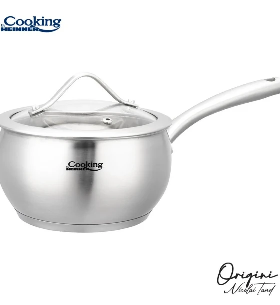 Oala Caserola inox+ capac 16X9 cm, 1.8 l, nicolai tand, origini, cooking by heinner