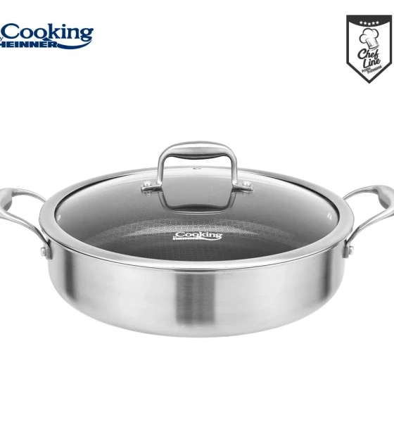 Cratita cu capac, 30x7.8 cm, 4.8 l, TITANIUM3, cooking by heinner