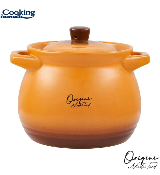 Oala ceramica cu capac, 14.5x16 cm, 3 l, nicolai tand, origini, cooking by heinner