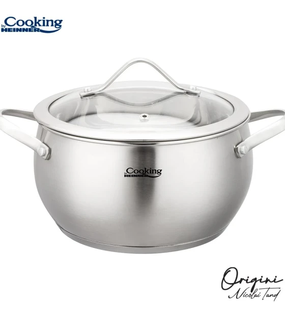 Semioala inox+capac 20x11 cm, 3.3L, nicolai tand, origini, cooking by heinner