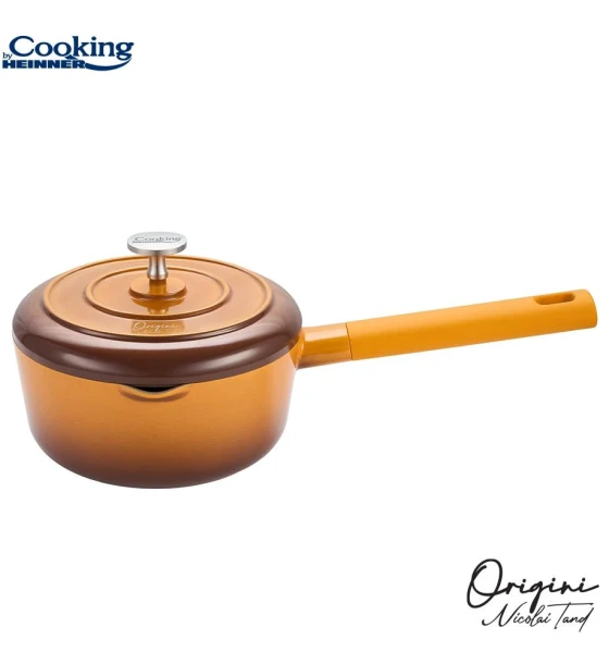 Oala Caserola aluminiu turnat + capac 18x8.5 cm, 1.8 l, nicolai tand, origini, cooking by heinner