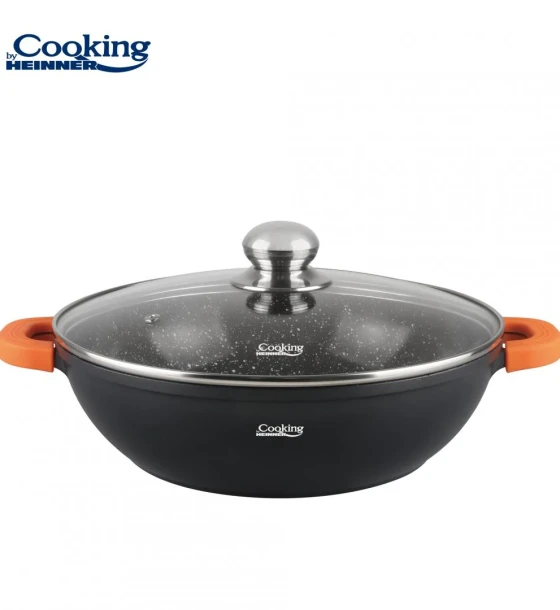 Cratita aluminiu+capac 28X8 cm, 4.1L, dark line, cooking by heinner