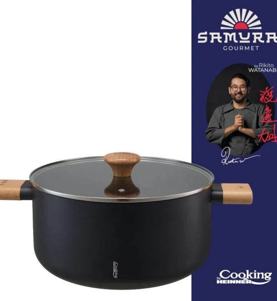 Semioala aluminiu + capac 28X14 cm, 7.8 l, rikito watanabe, samurai gourmet, cooking by heinner