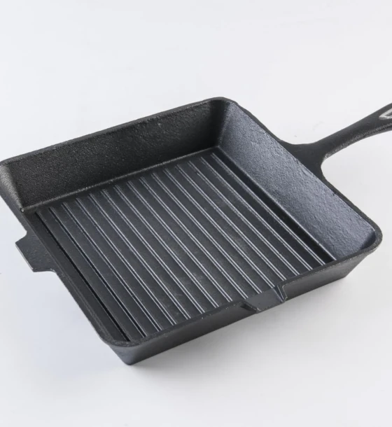 Tigaie grill, fonta pura, 25 x 4.7 cm, ambalaj eticheta color, vanora home