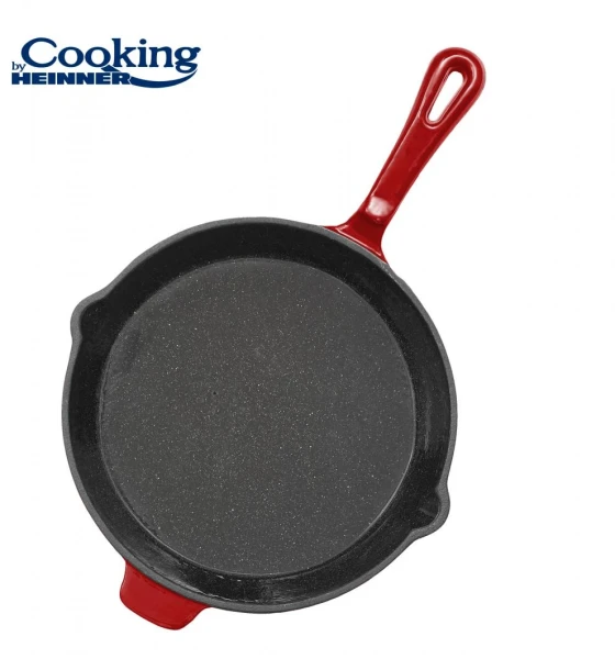 Tigaie fonta emailata 26x5CM, red line, cooking by heinner
