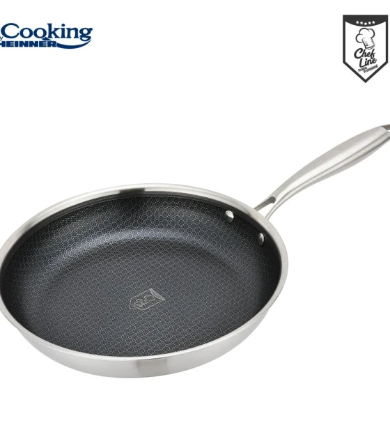 Tigaie inox in 3 straturi 28X5.5 cm, TITANIUM3, cooking by heinner