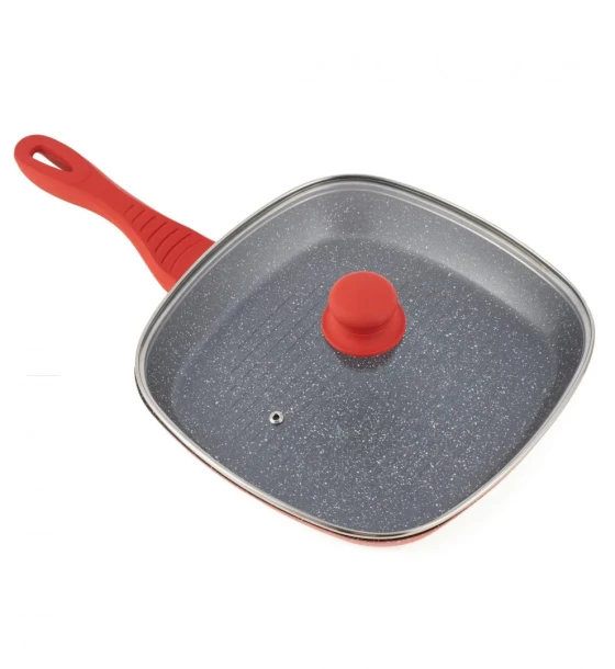 Tigaie grill alu+cap 28x4CM, orange grays, cooking by heinner