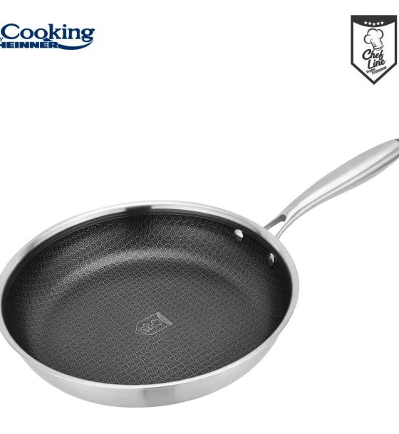 Tigaie inox in 3 straturi 30X6 cm, TITANIUM3, cooking by Heinner