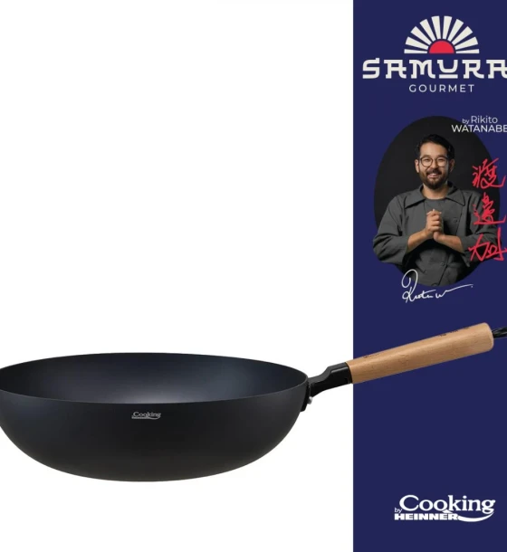 Tigaie wok 32X9 cm, rikito watanabe, samurai gourmet, cooking by heinner