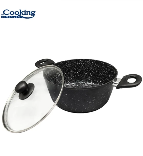Semioala aluminiu forjat 24x10 cm, 3.8L, onix, cooking by heinner