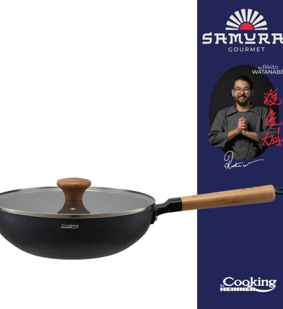 Tigaie wok + capac 26X7.5CM, rikito watanabe, samurai gourmet, cooking by heinner