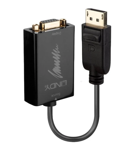 Cablu video Adaptor Activ Lindy LY-41006, DisplayPort to VGA, negru