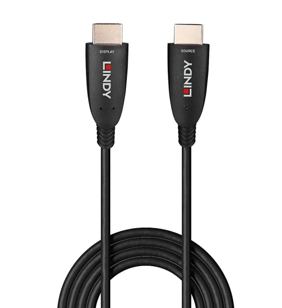 Cablu Lindy HDMI 8k60, fibra optica hybrid, lungime 50m, maxima 7680x4320 60Hz 4:2:0 10bit, 3840x2160 120Hz 4:4:4 10bit, latime de banda 48Gbps, negru
