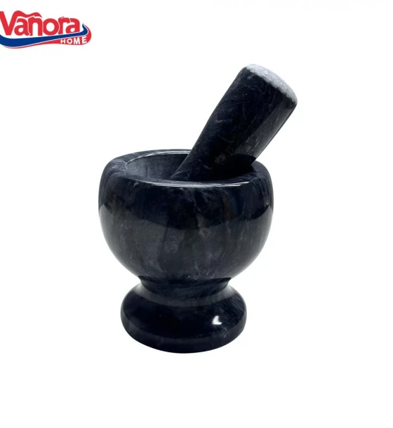 Accesoriu bucatarie Mojar cu pistil din marmura, dia 9.5 cm, negru, vanora home