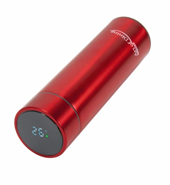 Cana Termos inox 450 ml, cu indicator LED pentru temperatura, rosu, art of dinning by heinner