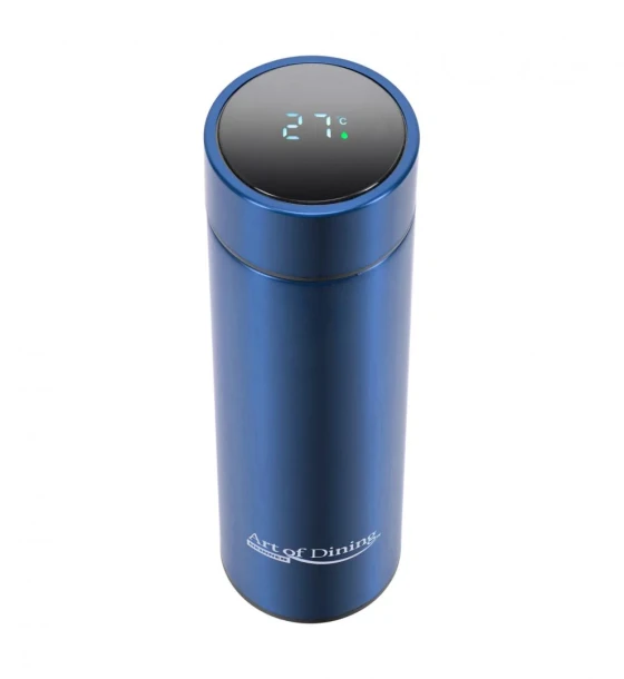 Cana Termos inox 450 ml, cu indicator LED pentru temperatura, albastru, art of dinning by heinner