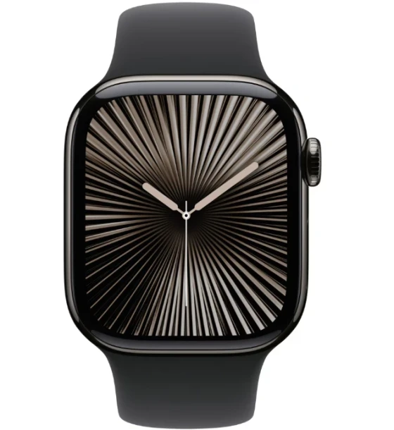 Smartwatch Apple Watch Series 10 GPS + Cellular 42mm Slate Titanium Case with Black Sport Band - M L