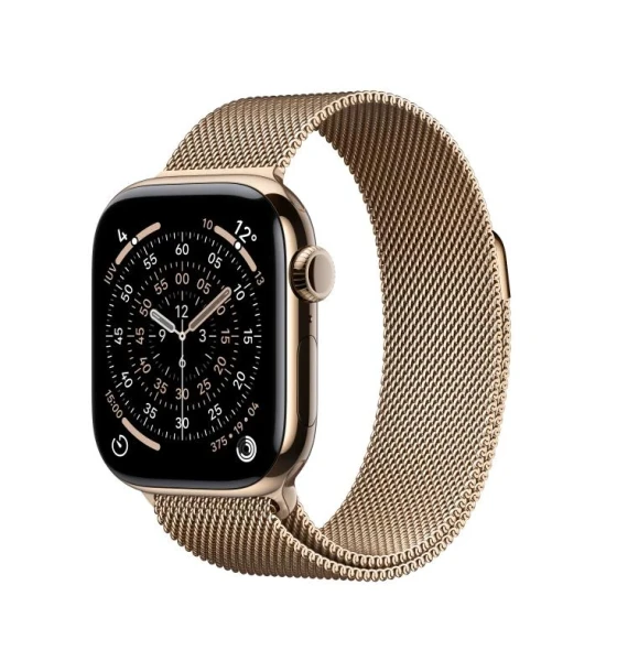 Smartwatch Apple Watch Series 11 GPS + Cellular 42mm Gold Titanium Case with Gold Milanese Loop
