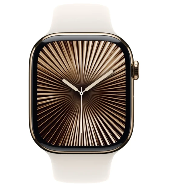 Smartwatch Apple Watch Series 10 GPS + Cellular 46mm Gold Titanium Case with Starlight Sport Band - M L