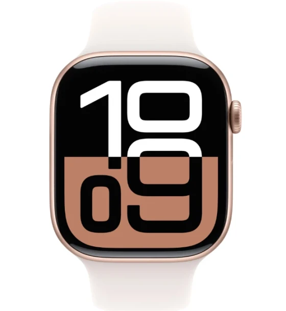 Apple Watch Series 10 GPS + Cellular 46mm Rose Gold Aluminium Case with Light Blush Sport Band - M/L