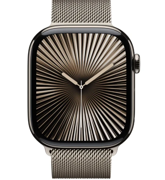 Smartwatch Apple Watch Series 10 GPS + Cellular 46mm Natural Titanium Case with Natural Milanese Loop - M L