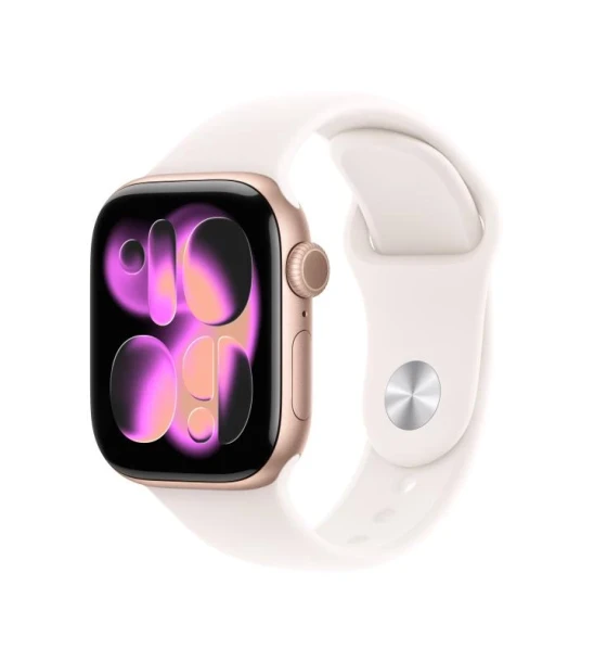 Apple Watch Series 11 GPS + Cellular 42mm Rose Gold Aluminium Case with Light Blush Sport Band - S/M