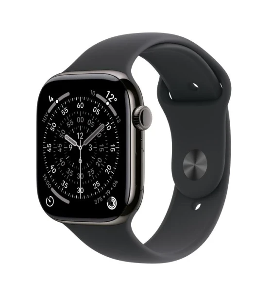 Smartwatch Apple Watch Series 11 GPS + Cellular 42mm Slate Titanium Case with Black Sport Band - M L