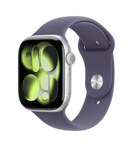 Smartwatch Apple Watch Series 11 GPS + Cellular 46mm Silver Aluminium Case with Purple Fog Sport Band - S M