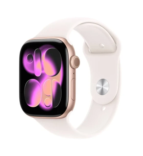 Apple Watch Series 11 GPS + Cellular 46mm Rose Gold Aluminium Case with Light Blush Sport Band - M/L