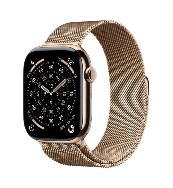 Smartwatch Apple Watch Series 11 GPS + Cellular 46mm Gold Titanium Case with Gold Milanese Loop - S M