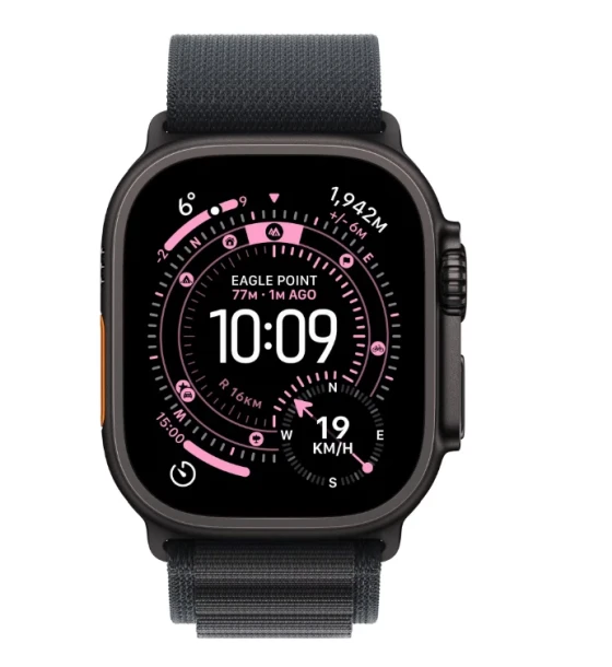 Smartwatch Apple Watch Ultra 3 GPS + Cellular 49mm Black Titanium Case with Black Alpine Loop - Medium