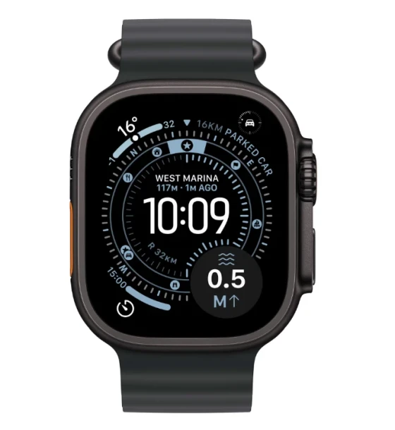 Smartwatch Apple Watch Ultra 3 GPS + Cellular 49mm Black Titanium Case with Black Ocean Band